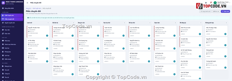quản lý trung tâm ngoại ngữ,Đồ án web PHP,Quản lý trung tâm tin học